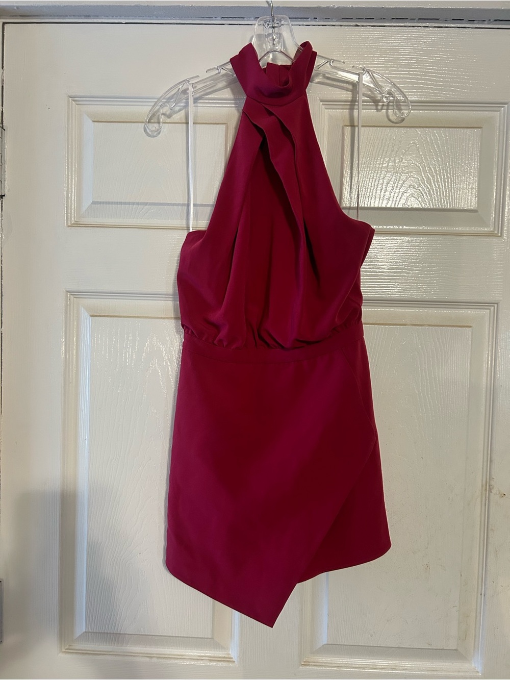 Magenta- Burgandy Stylestaker XS Halter Neck Romper- Cocktail Dress